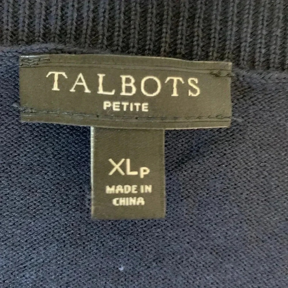 Talbots Navy Cardigan with red and white stars NWOT - Picture 3 of 7